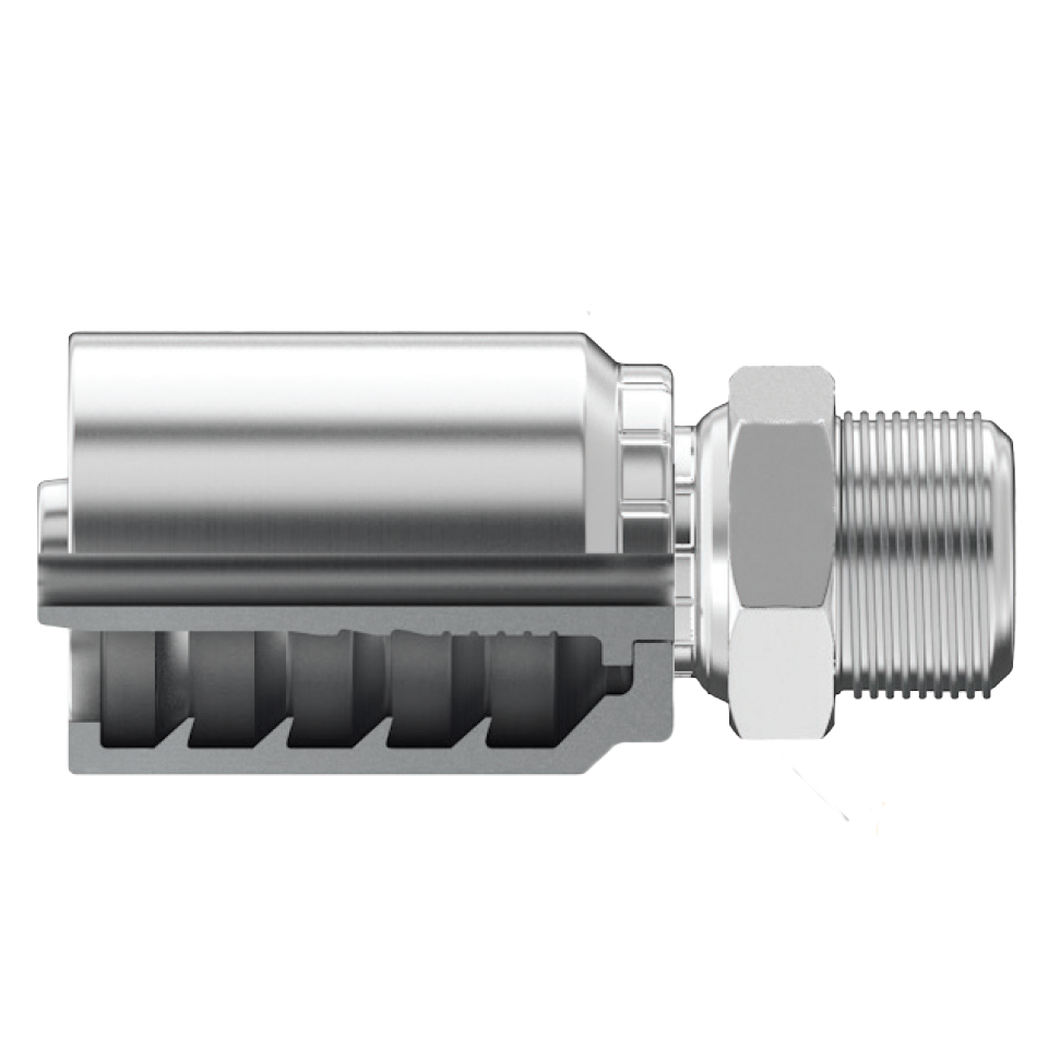 B2-SIMX-0403: Continental Hose Fitting, 0.25 (1/4") Hose ID x 3/8-24 Male SAE 45, Straight Swivel Connection