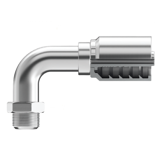 B2-SIMX90-0403: Continental Hose Fitting, 0.25 (1/4") Hose ID x 3/8-24 Male SAE 45, 45-Degree Swivel Connection