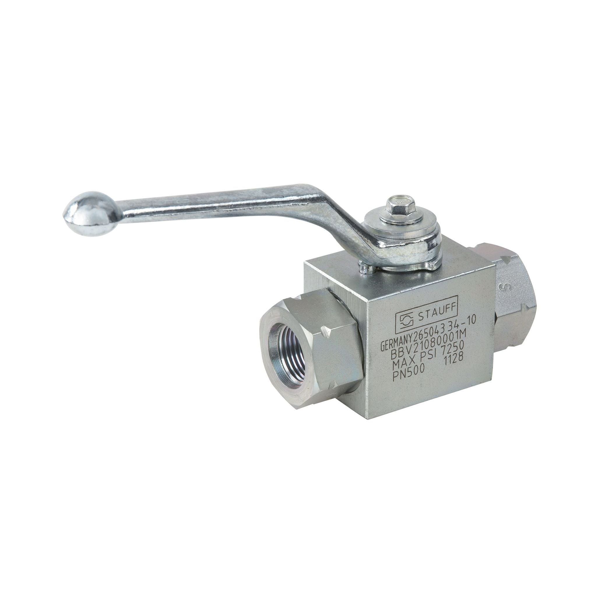 BBV-2-U16-8001-H : Stauff Block Body Ball Valve, #16 SAE (1"), Carbon Steel, 4500psi, 2-Way