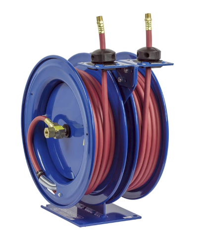 C-HPL-135-135 : Coxreels C-HPL-135-135 Dual Purpose Spring Rewind Hose Reel, 1/4" ID, 35' hose capacity each, NO HOSE, 5000psi