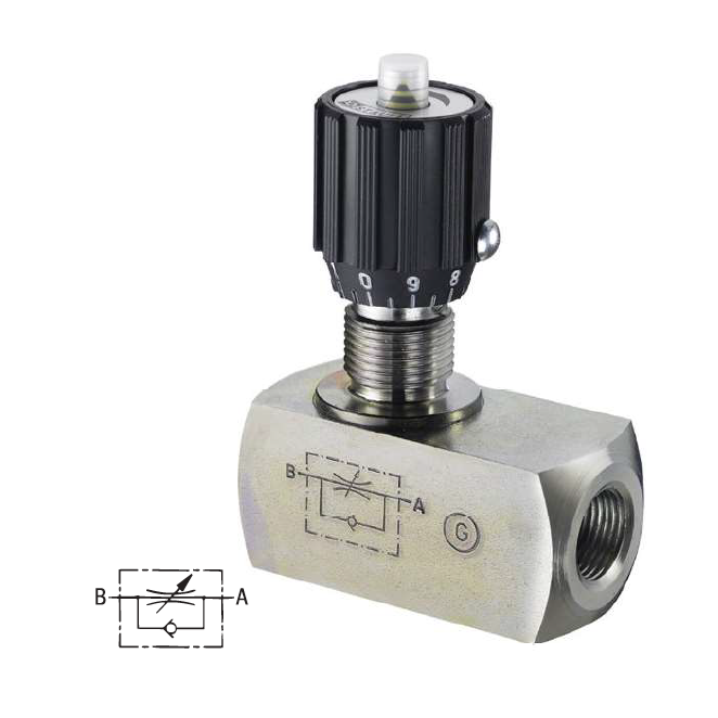 DRV-16-V-N-PM : Stauff Flow Control Valve, 3/4" NPT, Carbon Steel, 5000psi, with Panel Mount Nut