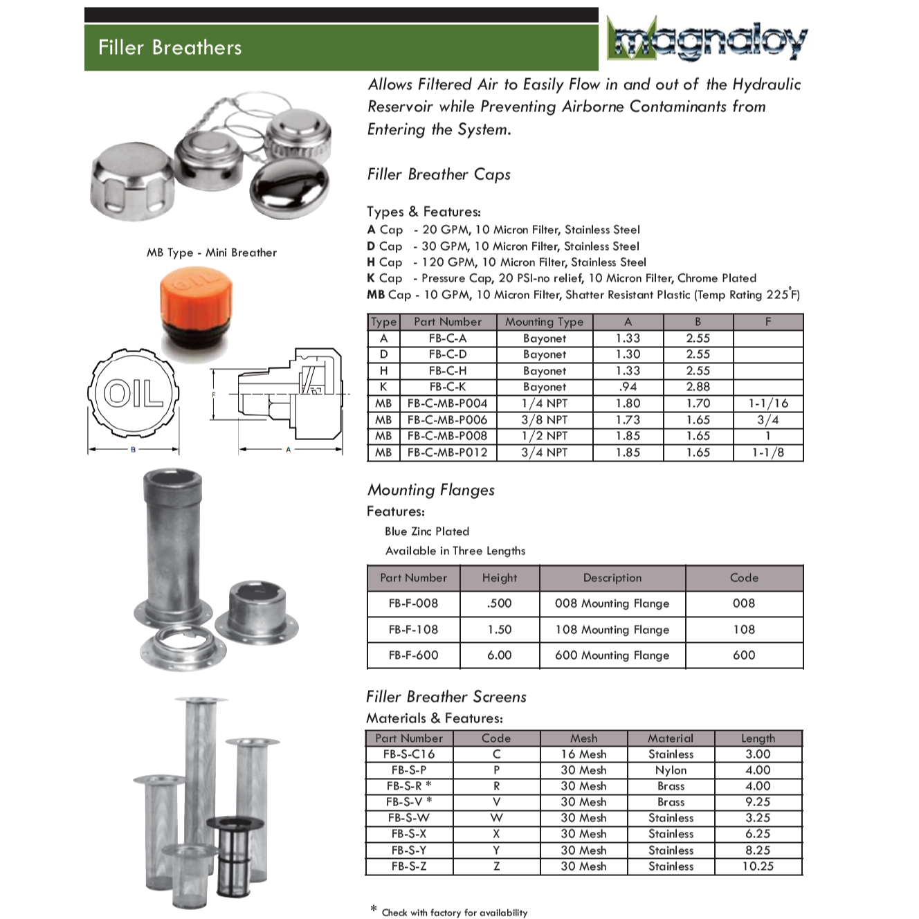 FB-F-600 : Magnaloy Filler Breather Mounting Flange, Blue Zinc Plated, 6" High