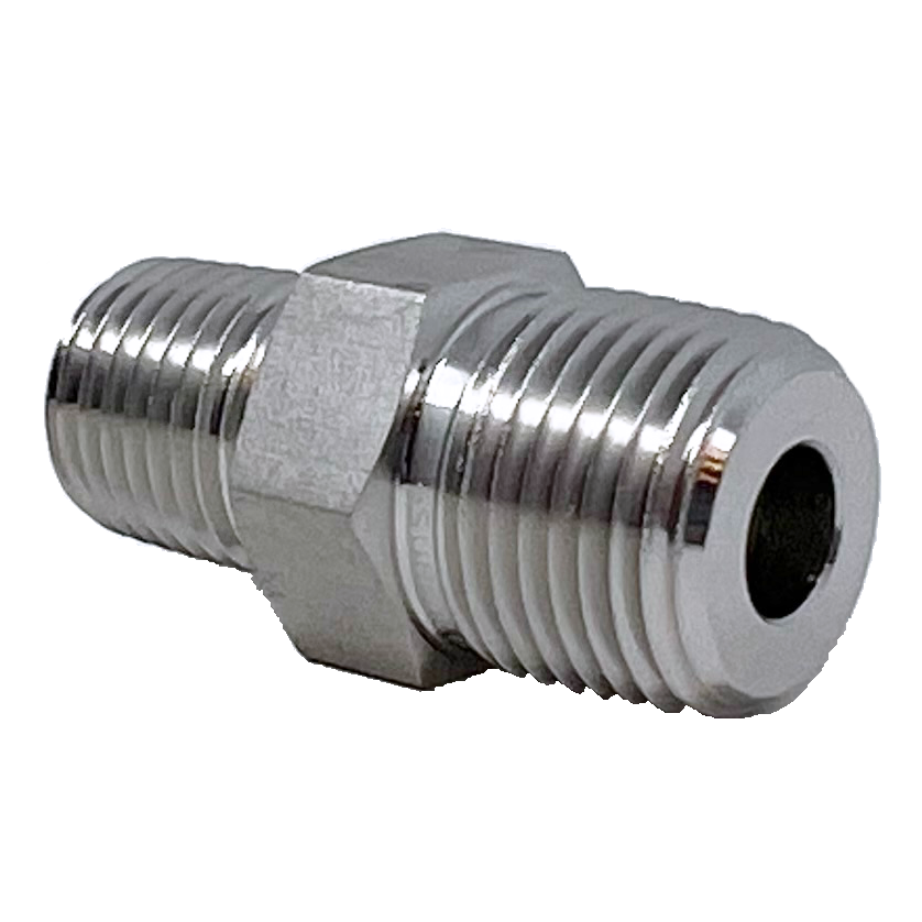 IHRN 12-8N : Superlok Straight Stainless Instrumentation Hex Reducing Nipple, 3/4-14 (-12) Male NPT x 1/2-14 (-08) Male NPT, 7700psi