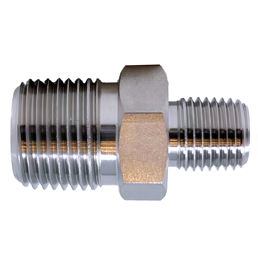 IHRN 16-8N : Superlok Straight Stainless Instrumentation Hex Reducing Nipple, 1-11-1/2 (-16) Male NPT x 1/2-14 (-08) Male NPT, 7700psi