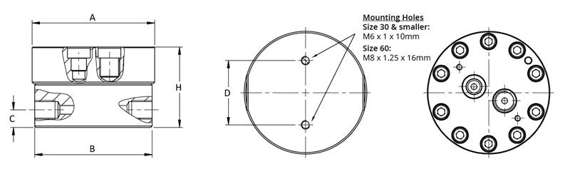 JVA60BBVNS : AW-Lake 6000psi 7075 High Strength Aluminum Positive Displacement Gear Flow Meter, 0.75 (3/4") NPT Process Port, Quad-4 Electrical Port, 0.1 to 20.0 GPM