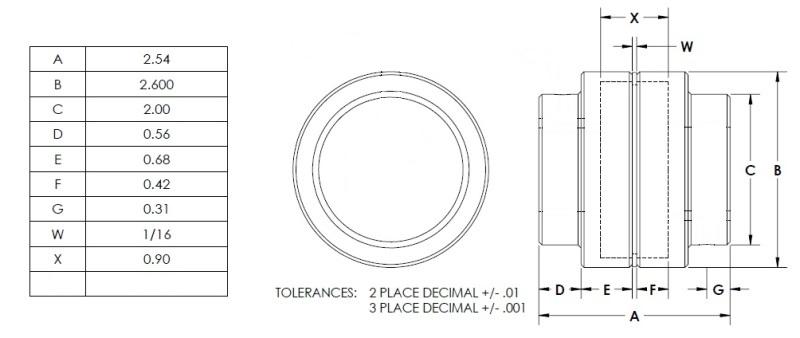 400 1-5/8BX1/2K   : Magnaloy 400 HUB 1-5/8 BORE X 1/2 KEY SPECIAL W/DBL SET SCREW, M40012016SDSS *CUSTOM NON RETURNABLE*