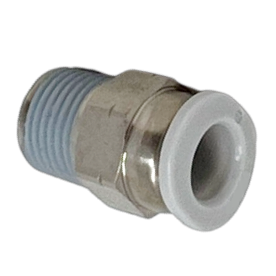 M24250118-10PACK : Norgren Straight adapter (external and internal hex), 1/8 O/D tube, 1/8 NPT thread