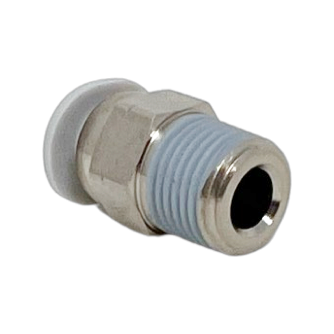 M24250118-10PACK : Norgren Straight adapter (external and internal hex), 1/8 O/D tube, 1/8 NPT thread