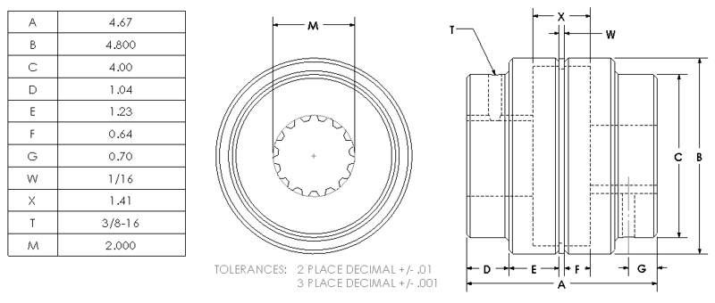 600 2-9/16BX5/8K  : Magnaloy 600 HUB 2-9/16 BORE X 5/8 KEY SPECIAL., M60021820S