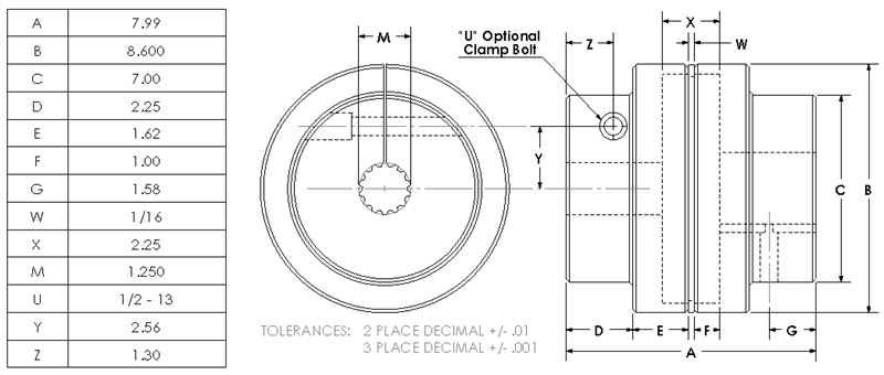 300 15T 16/32 : Magnaloy 300 HUB 15-TOOTH 16/32 SPLINE, M300A1516