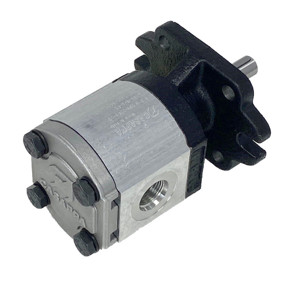 PLP10.5D0-36R9-LOB/OA-N-L : Casappa Polaris Gear Pump, 5.34cc, 3625psi Rated, 4000RPM, CW, 1/2" Bore x 1/8" Key Shaft, SAE AA 2-4 Bolt Flange, 0.5 (1/2") #8 SAE Inlet, 0.375 (3/8") #6 SAE Outlet, Aluminum Body Cast Iron Flange And Cover