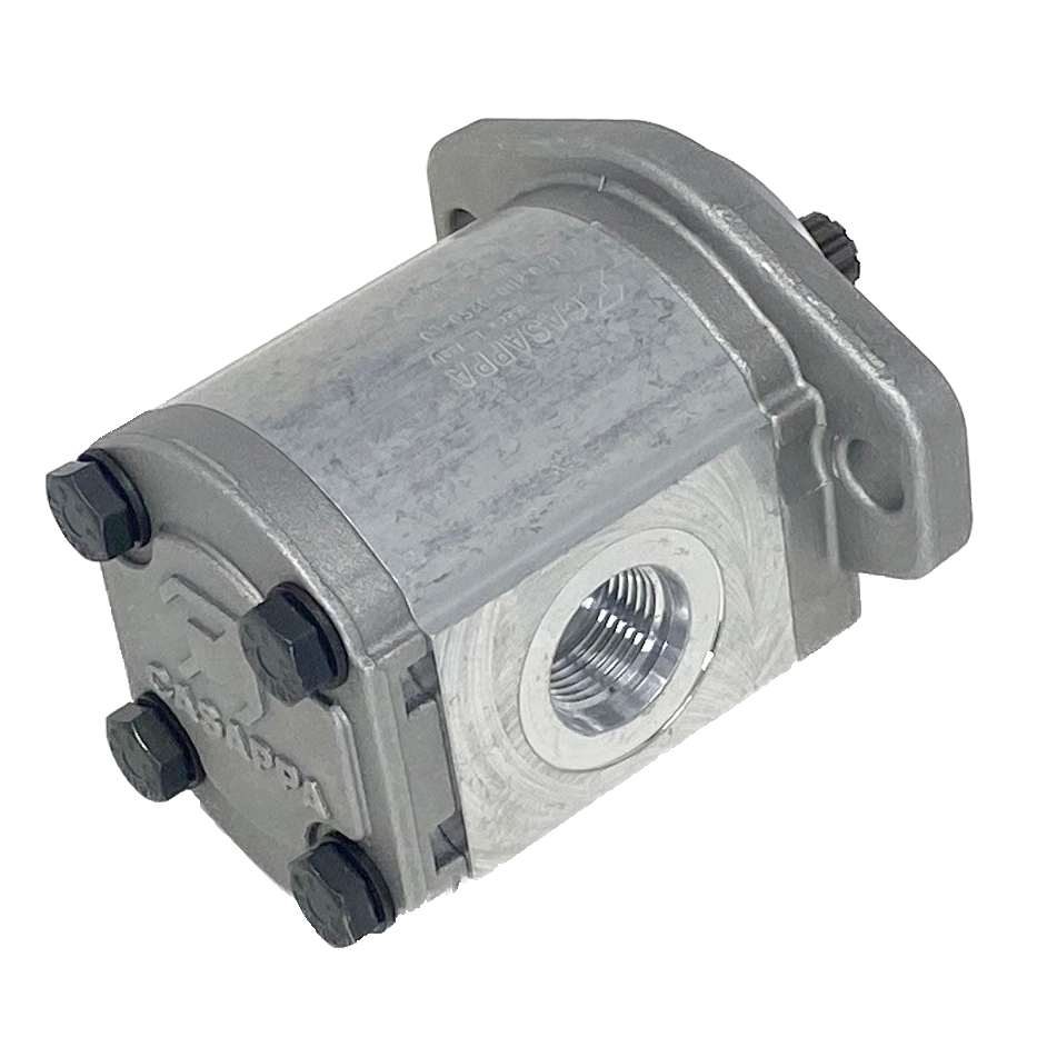 PLP10.8S0-02S0-LOC/OB-N-EL : Casappa Polaris Gear Pump, 8.51cc, 2610psi Rated, 3500RPM, CCW, 9T 20/40dp Shaft, SAE AA 2-Bolt Flange, 0.625 (5/8") #10 SAE Inlet, 0.375 (3/8") #6 SAE Outlet, Aluminum Body & Flange