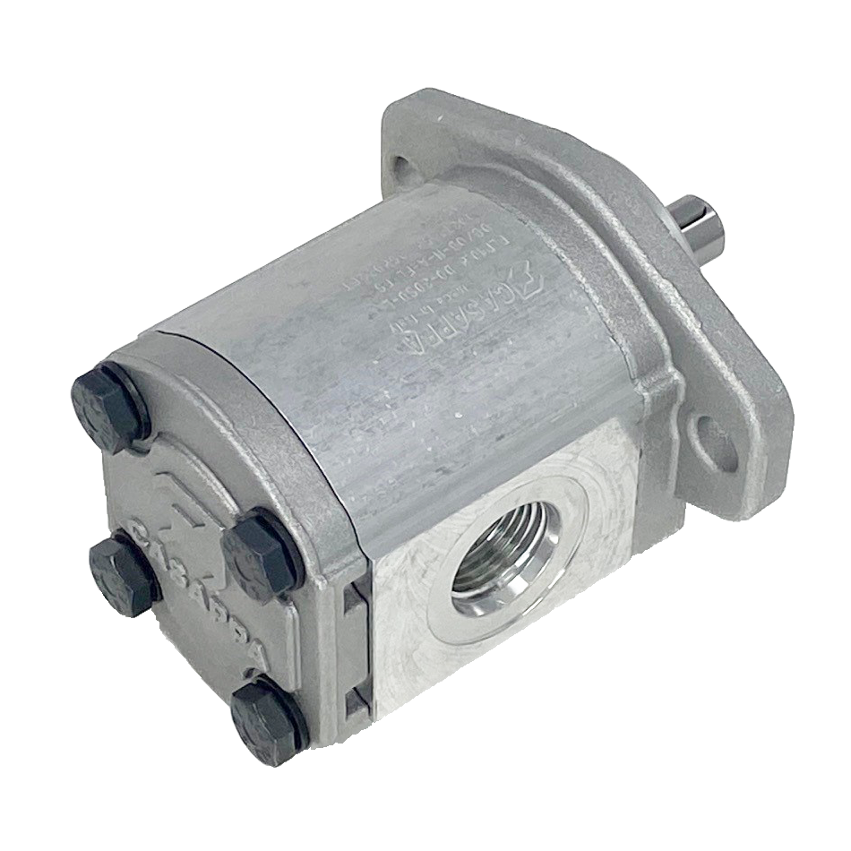 PLP10.8S0-30S0-LOC/OB-N-EL : Casappa Polaris Gear Pump, 8.51cc, 2610psi Rated, 3500RPM, CCW, 1/2" Bore x 1/8" Key Shaft, SAE AA 2-Bolt Flange, 0.625 (5/8") #10 SAE Inlet, 0.375 (3/8") #6 SAE Outlet, Aluminum Body & Flange