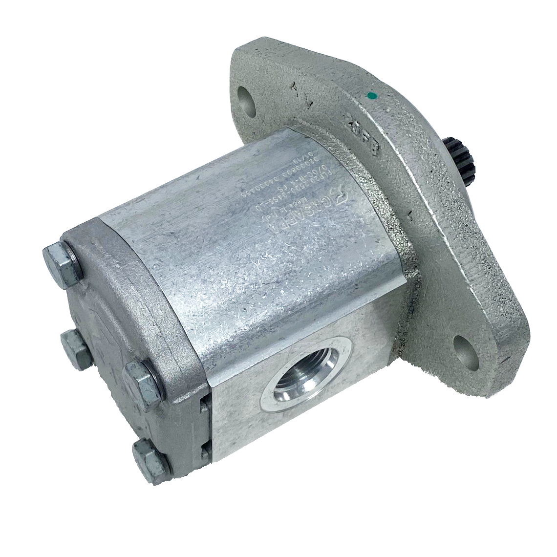 PLM20.16R0-04S5-LOC/OD-N-L : Casappa Polaris Gear Motor, 16.85cc, 3625psi Rated, 3000RPM, Reversible Rear External Drain, 13T 16/32dp Shaft, SAE B 2-Bolt Flange, 0.625 (5/8") #10 SAE Inlet, 0.75 (3/4") #12 SAE Outlet, Aluminum Body, Cast Iron Flange