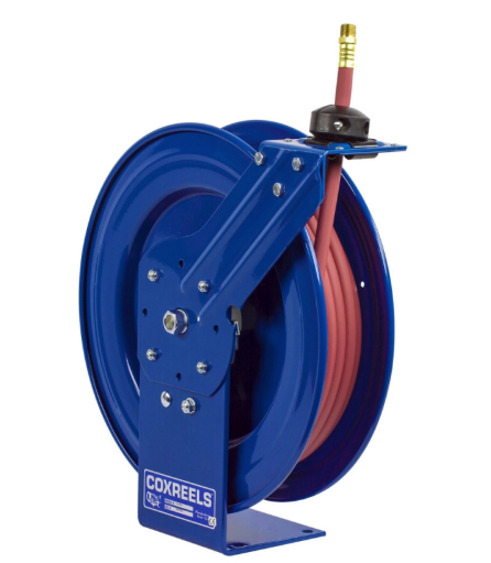 P-LPL-150 : Coxreels P-LPL-150 Low Pressure Spring Rewind Hose Reel, 1/4" ID, 50' capacity, NO HOSE, 300psi