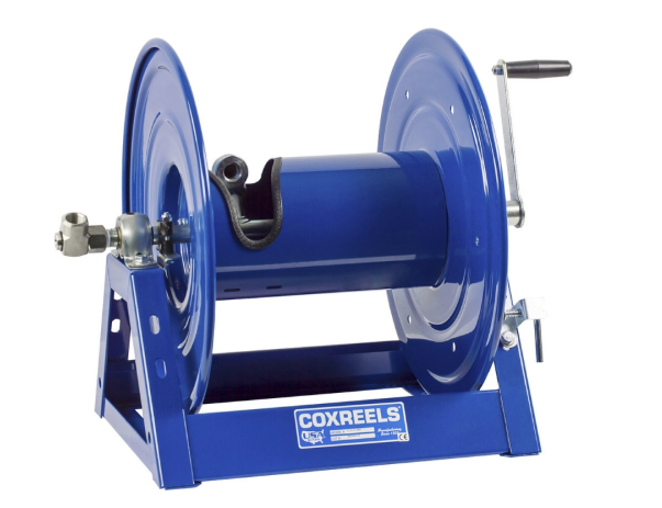 1125P-4-6-H : Coxreels 1125P-4-6-H Hydraulic Motor Rewind Hose Reel for breathing air and clean fluids,  1/2" ID, 100' capacity, NO HOSE, 6000psi