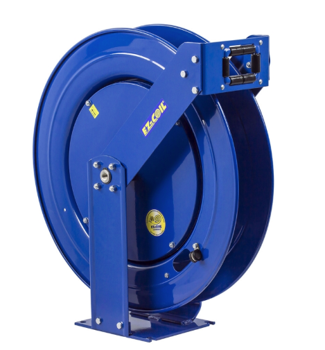 EZ-TBHL-3100 : Coxreels EZ-TBHL-3100 Safety Series Spring Rewind Dual Pedestal Hose Reel for breathing air and clean fluids, 3/8" ID, 100' capacity, NO HOSE, 6000psi