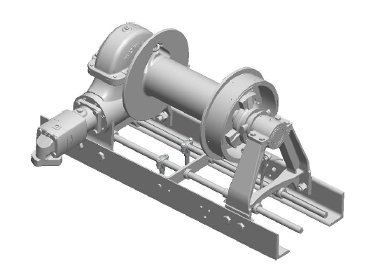 RN45WHRFOM3 : Tulsa Winch Rufnek-Series Worm Gear, 45,000 lbs Bare Drum Pull, Mechanical Clutch, 40 GPM Hydraulic Motor