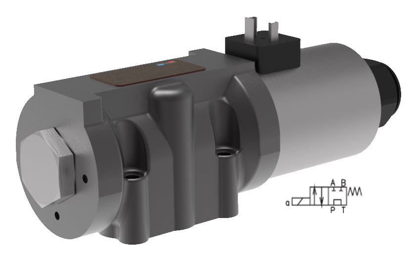 RPE4-102C51/12060E5 : Argo DCV, D05, 37GPM, 5100psi, 2P4W, 24 VDC, DIN, Spring Return, Tandem Neutral