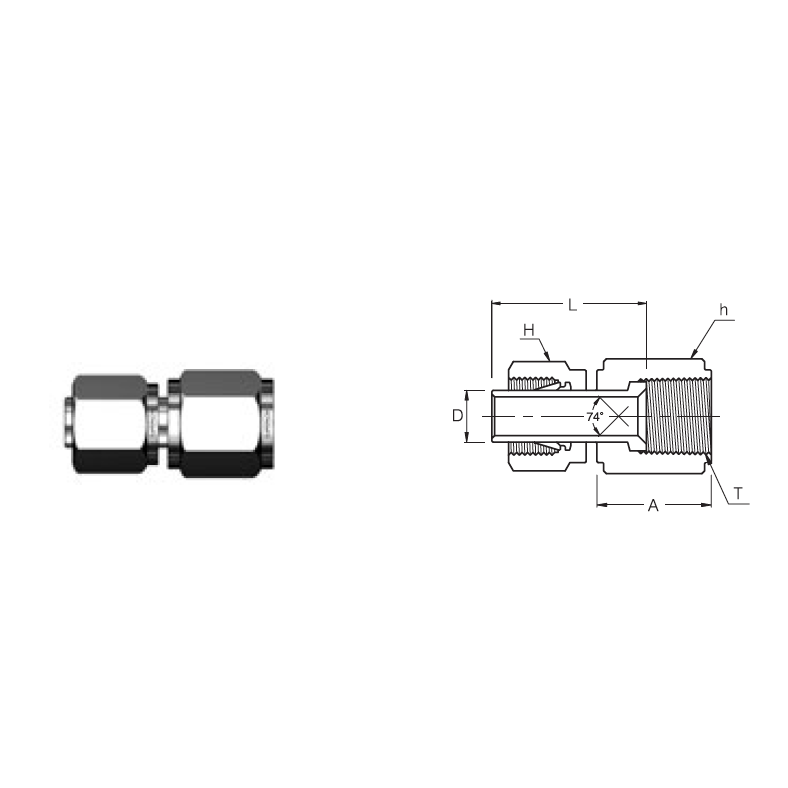 SAF 8-8U : Superlok 1/2" O.D. Tube X 1/2" Female JIC Union