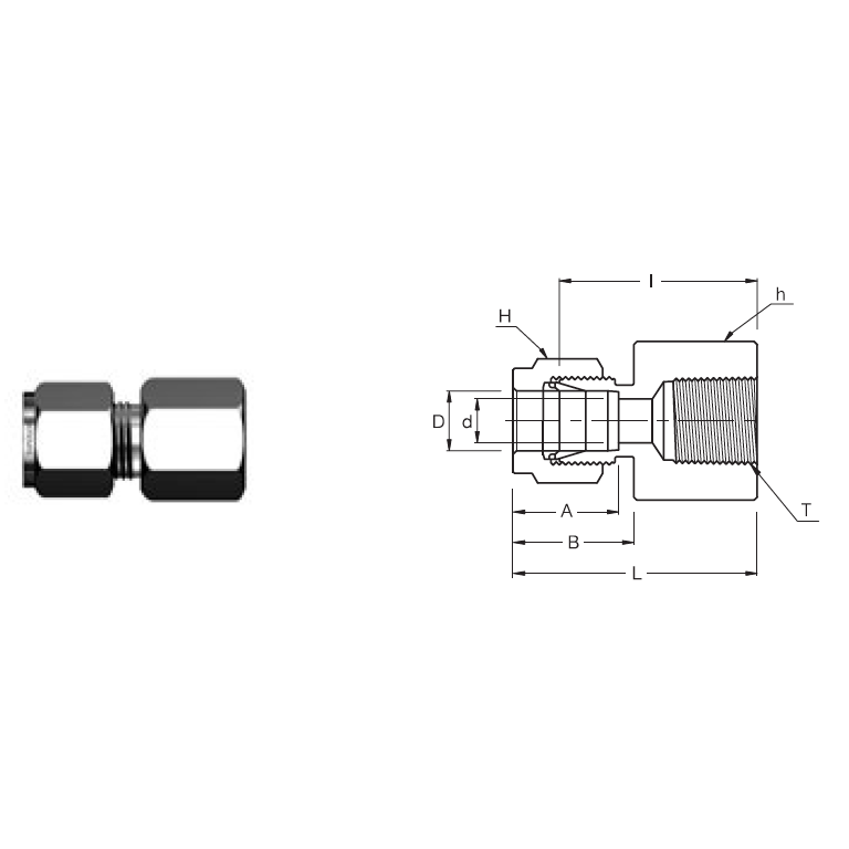 SFC 6-4N : Superlok 3/8" O.D. Tube X 1/4" Female NPT Connector