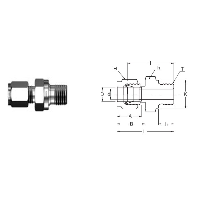 SGMC 4-4G : Superlok 1/4" O.D. Tube X 1/4" Male BSPP Connector