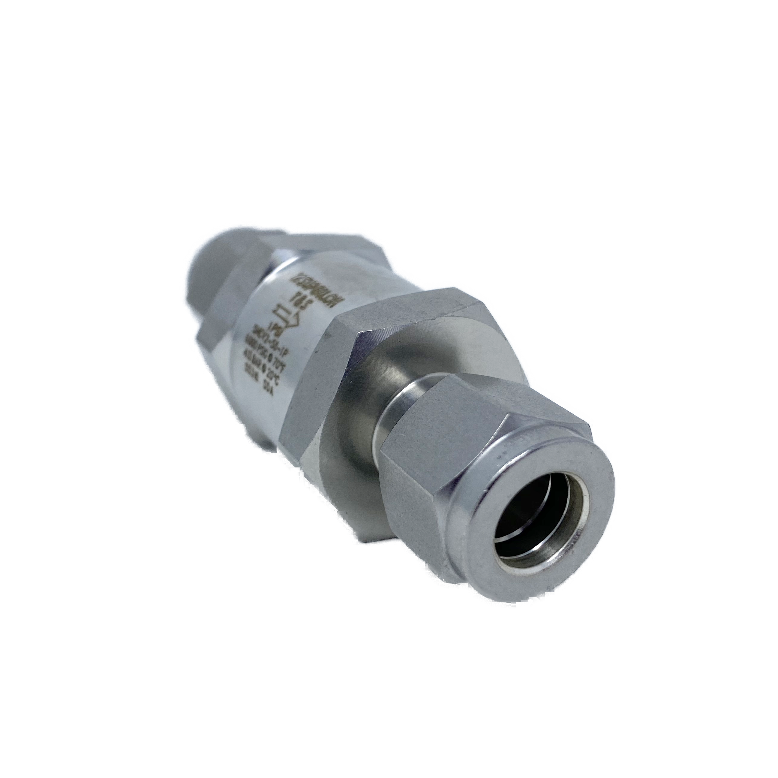 SHCV2-S-6-10P-MR : Superlok Inline Check Valve, 3/8" O.D. Tube, 10psi Cracking, NACE , 6000psi, 316SS