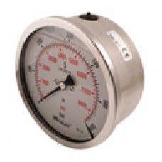 SPG-100-06000-05-P-N08 : Stauff Pressure Gauge, 4" Face, 0-6000psi, 1/2" NPT, Center Back