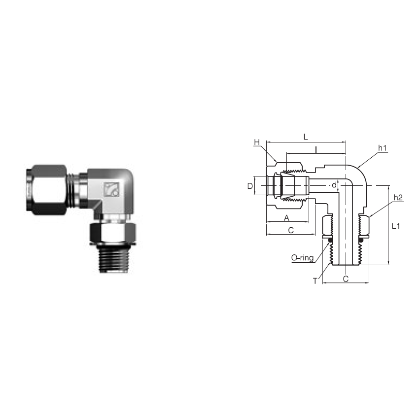 SPME 6-4G : Superlok Positionable 90-Degree Male Elbow, 3/8" X 1/4" Male BSPP