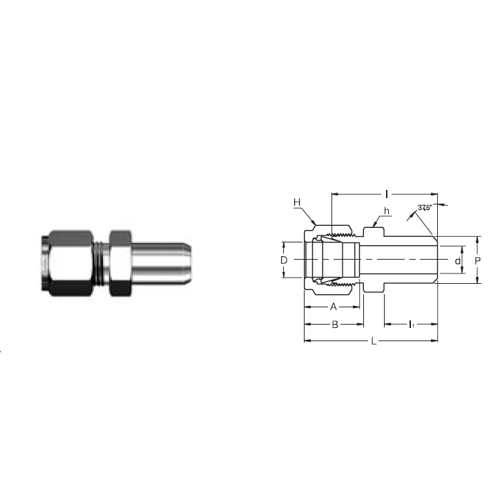 SPWC 8-8P : Superlok 1/2" O.D. Tube X 1/2" Pipe Weld Connector