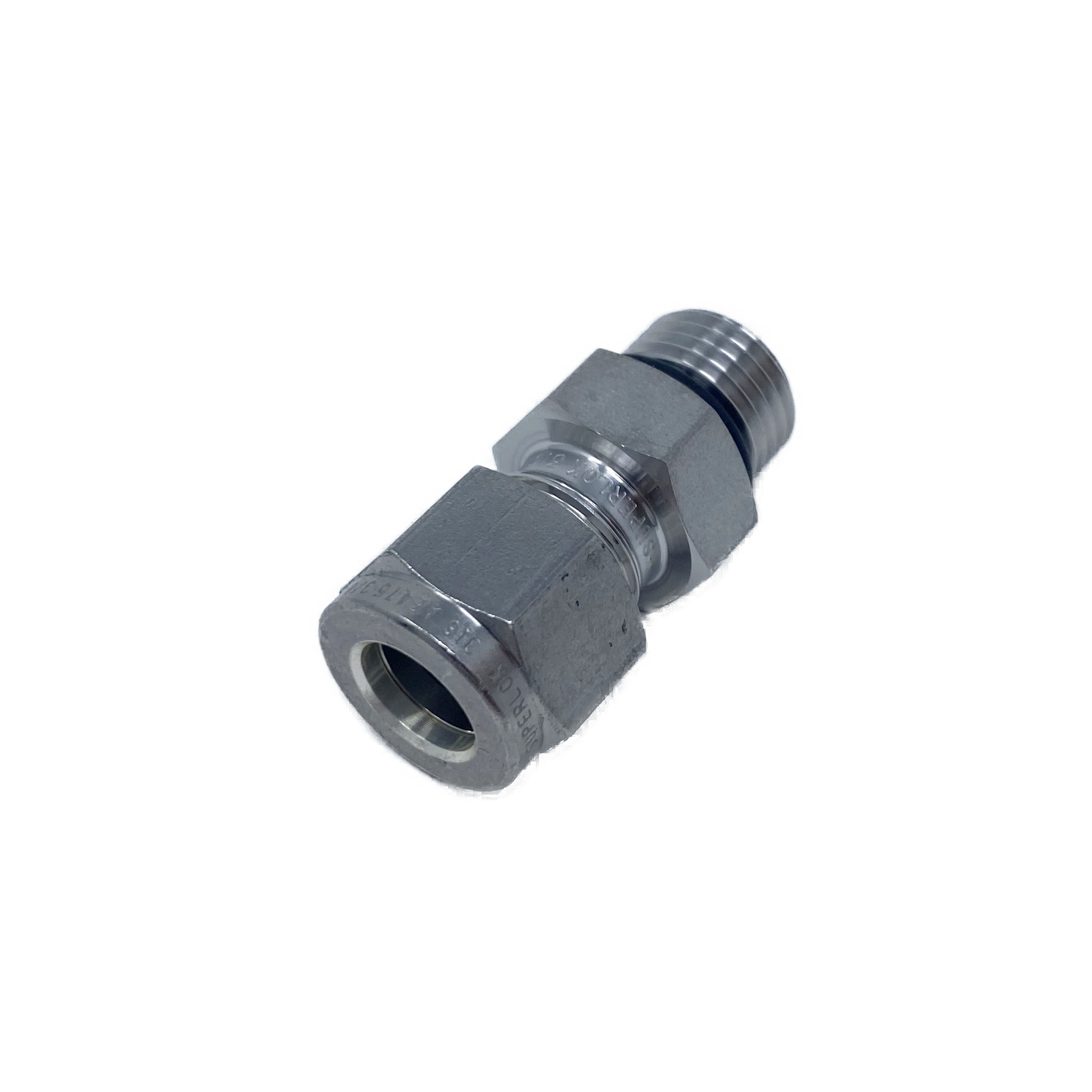 SSMC 4-5U : Superlok 1/4" O.D. Tube X #5 (5/16") SAE ORB Male Connector With O-Ring