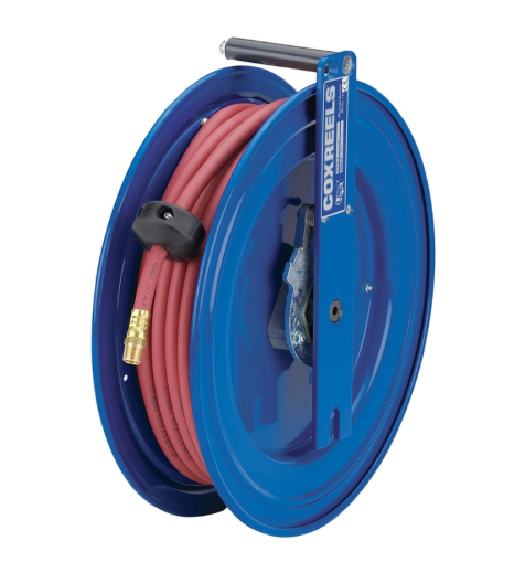 SR19L-M450 : Coxreels SR19L-M450 Spring Rewind Hose Reel for air/water/oil, 1/2" ID, 50'  hose, 2500psi, right  mount, medium  pressure, NO HOSE