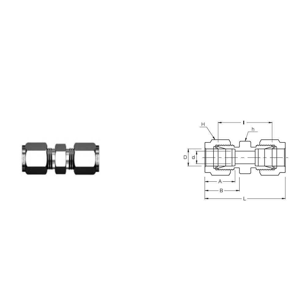 SU-3 : Superlok 3/16" O.D. Tube Union