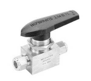 SBV120H2A-S-4 : Superlok Ball Valve, One-Piece Type, 1/4" Tube O.D, Angle Pattern, 3000psi, 316SS