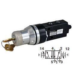 X3045822801 - Norgren Super X Valve, 2-Position, 5-Way, Spool Configuration 3 Blocked, 1 to 2 and 4 to 5 in Neutral, 1/8" NPT, Inline, Manual, Key"