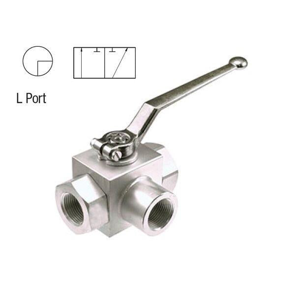 AE3KLS#4-11DB : AFP 3-Way Block Body Threaded Ball Valve, 5800psi rated, Steel, #4 SAE (1/4")